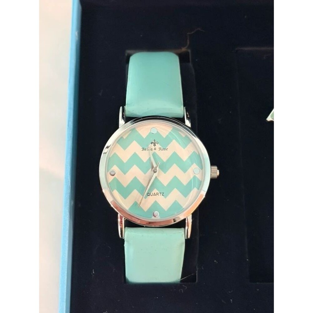 Bella & Rose 4pc Teal Watch & Jewelry Set NIB Flip Flop Bottle Opener - Picture 2 of 5
